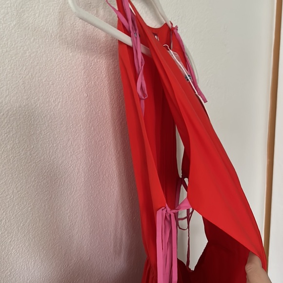 NWT STAUD Minerva Dress in Red/Pink Women’s Size Medium - Picture 11 of 13